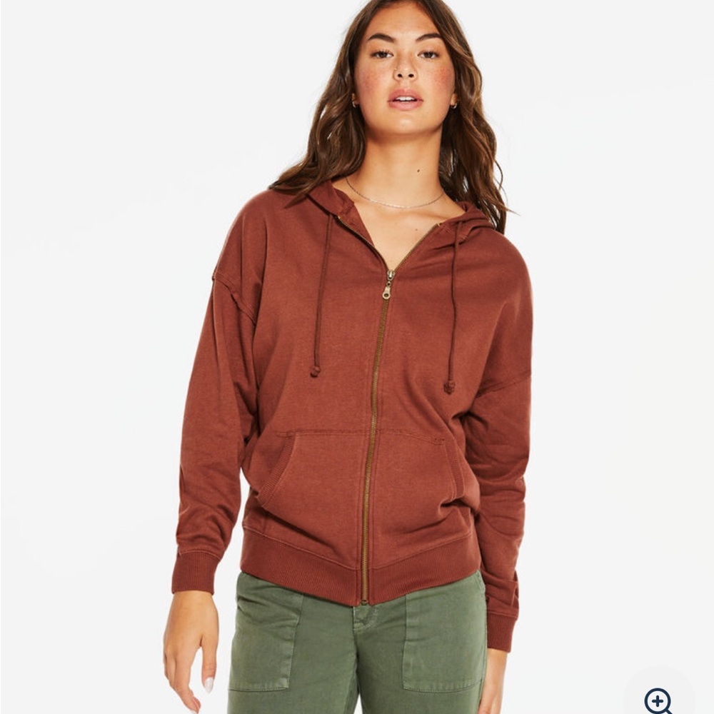Women's Brown Zip-Up Hoodie